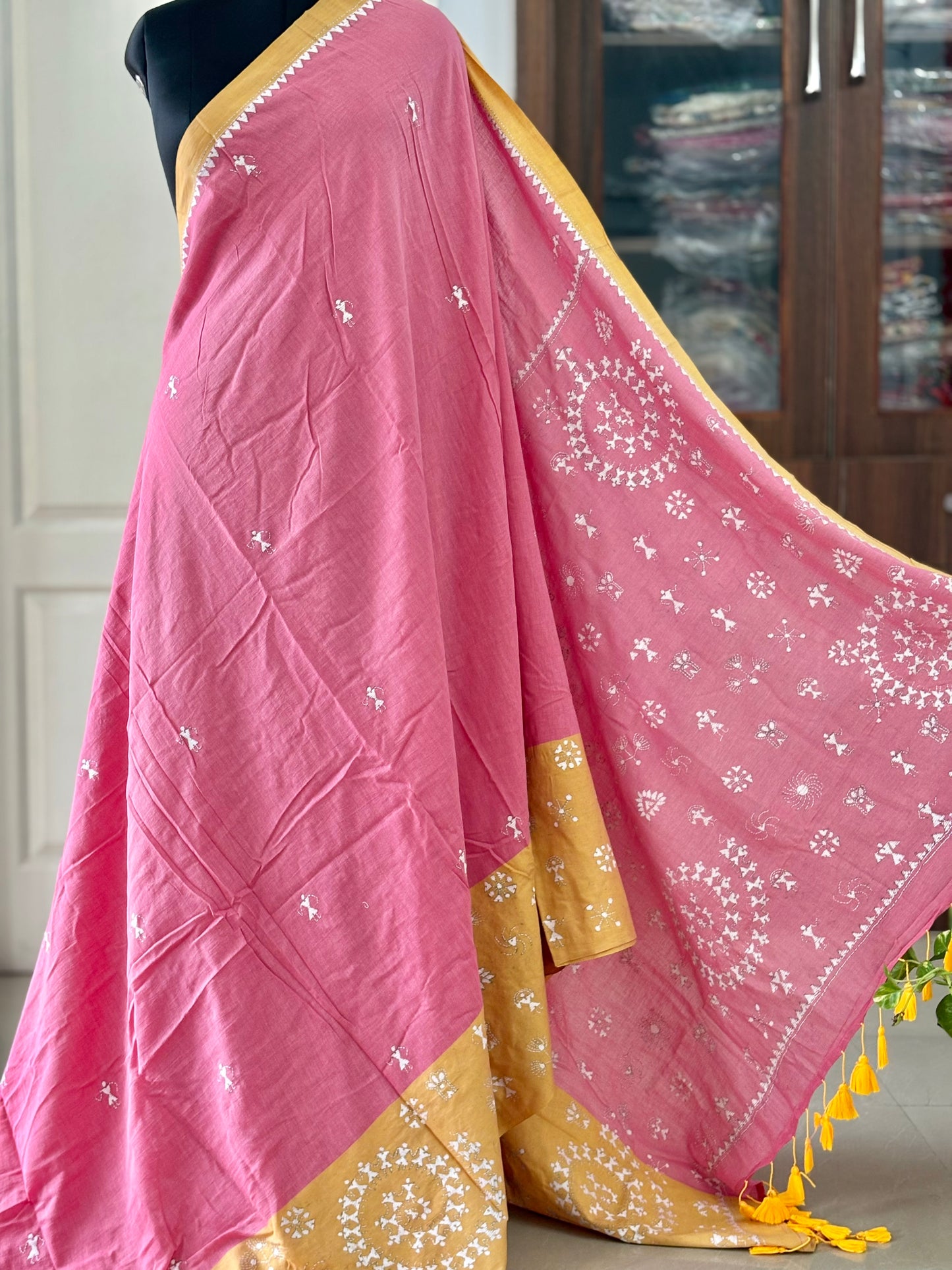 Kantha Hand Embroidered Pure Cotton Saree