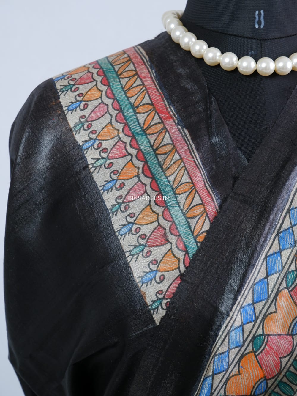 Pure Desi Tussar Silk Handcrafted Madhubani Saree (Silk Marked)