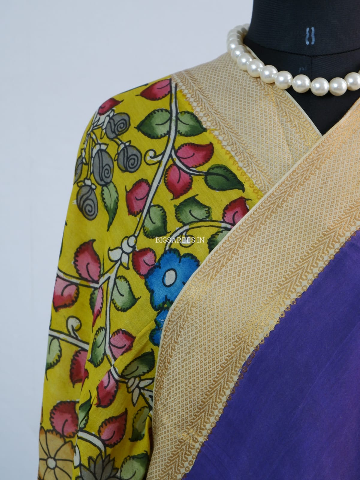 Hand-Painted Kalamkari Saree | Bangalore Silk
