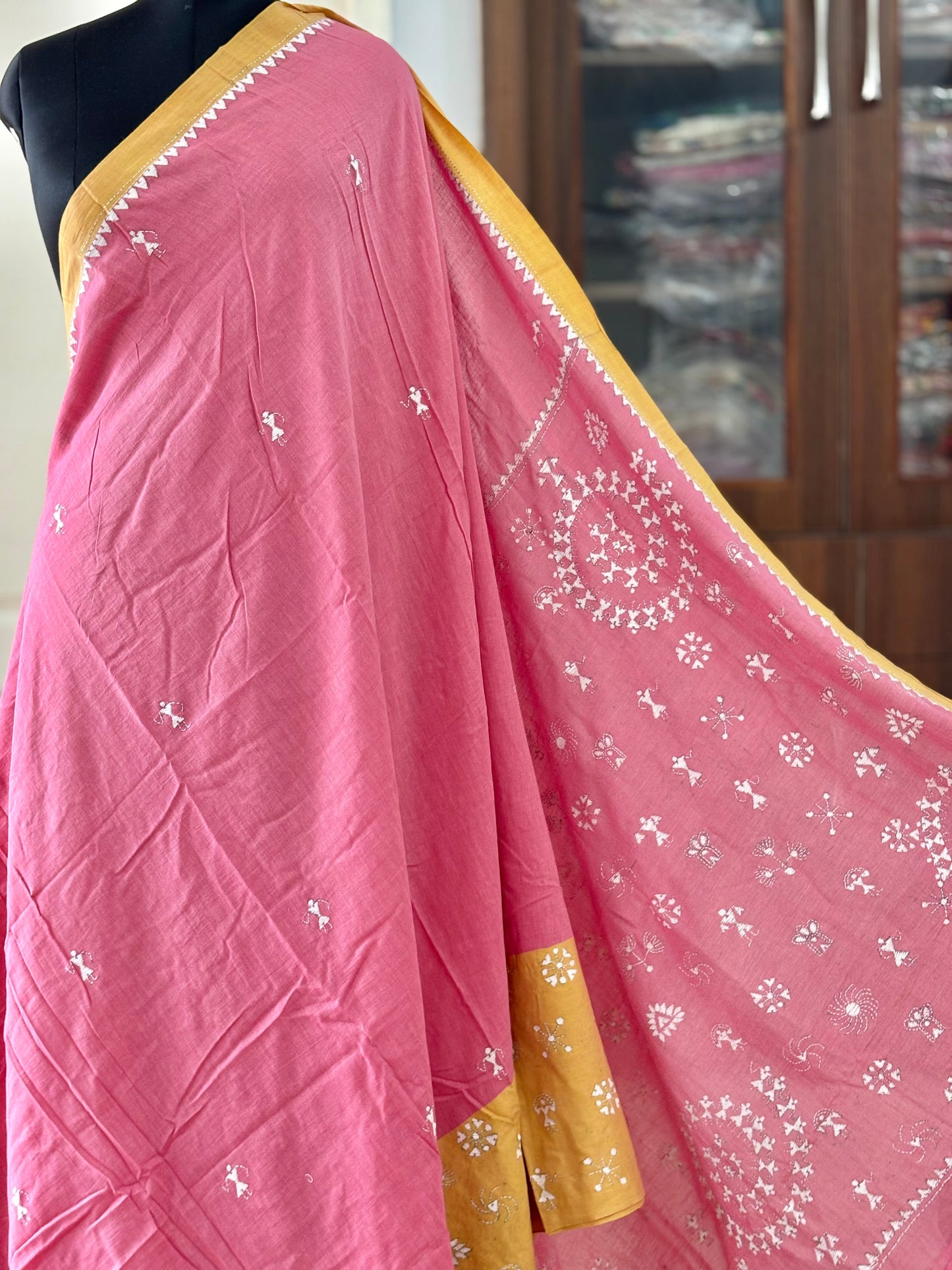 Kantha Hand Embroidered Pure Cotton Saree