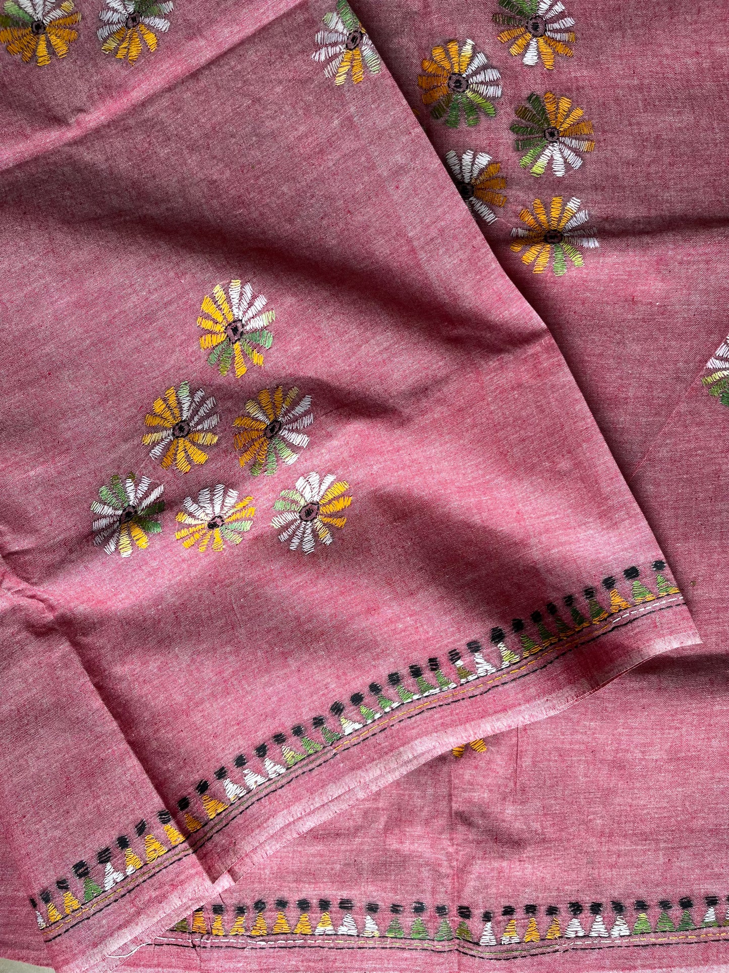 Kantha Hand Embroidered Pure Cotton Saree