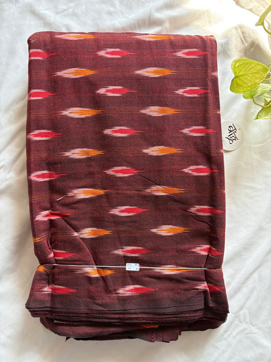 Ikkat woven pure Cotton running fabric