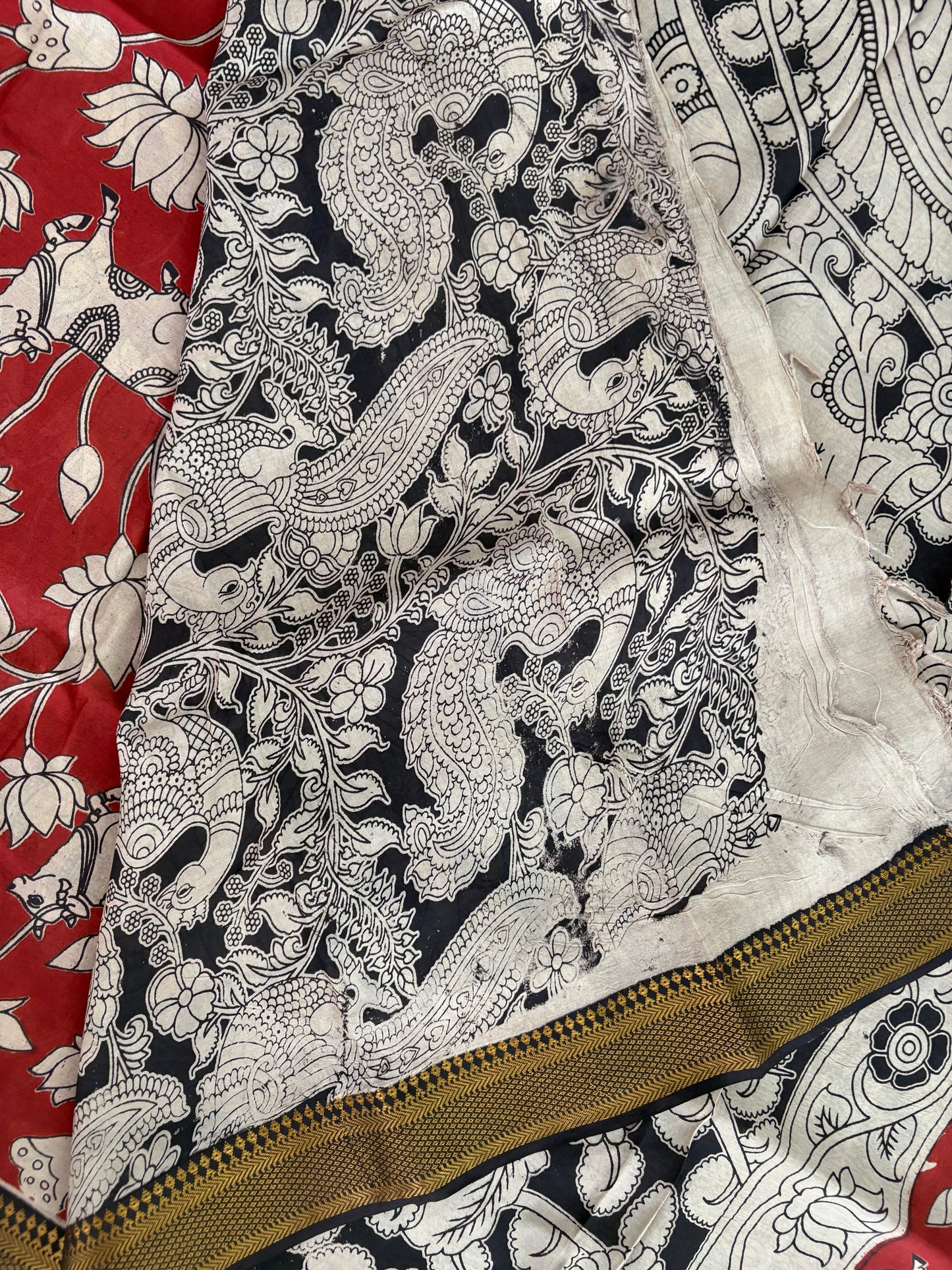 Printed Kalamkari Silk Saree with blouse