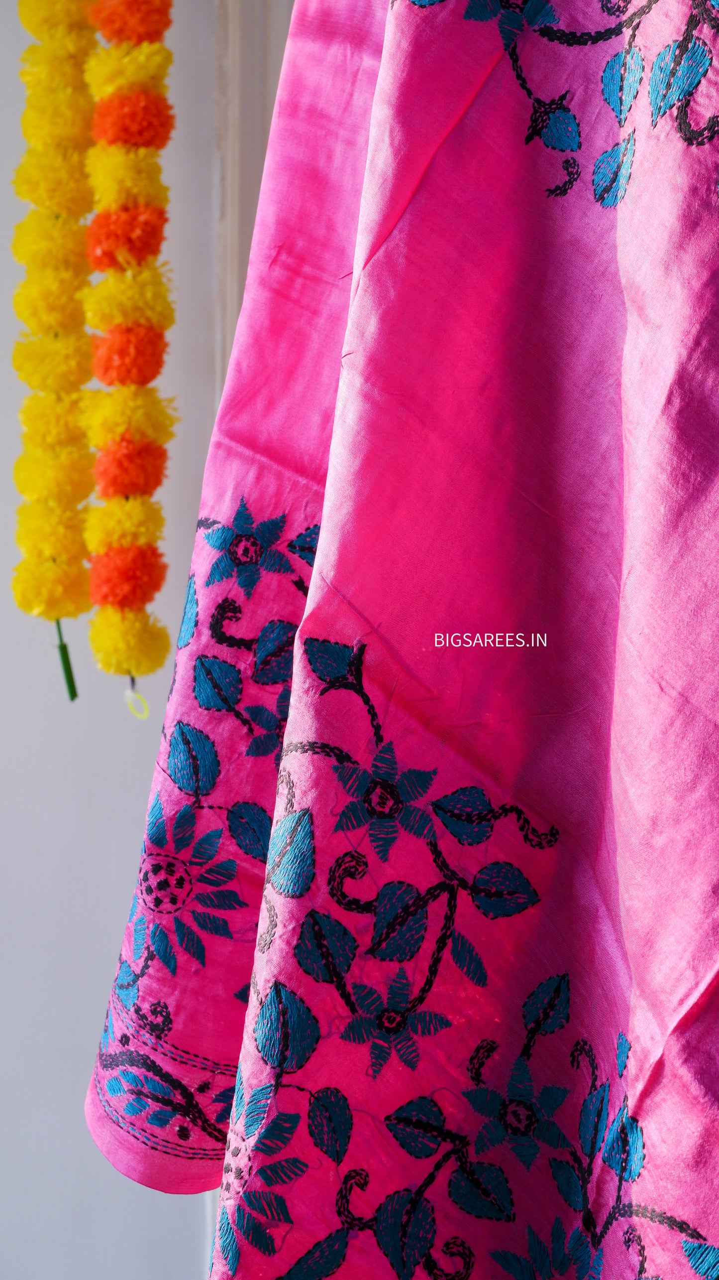 Kantha Hand Embroidary Full Work Pure Tassar Silk Dupatta36”