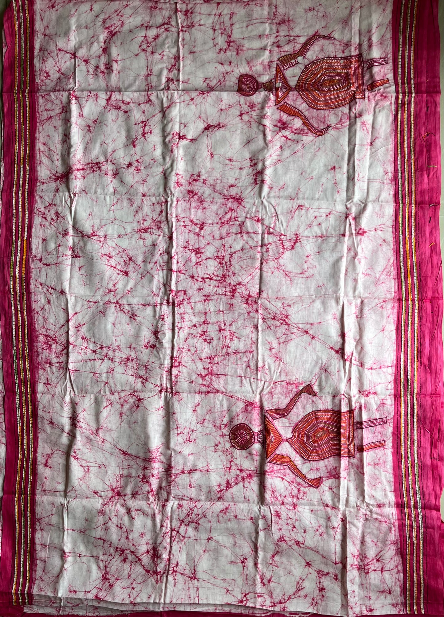 Kantha stitch Hand Batik Very Soft Cotton Traditional Saree