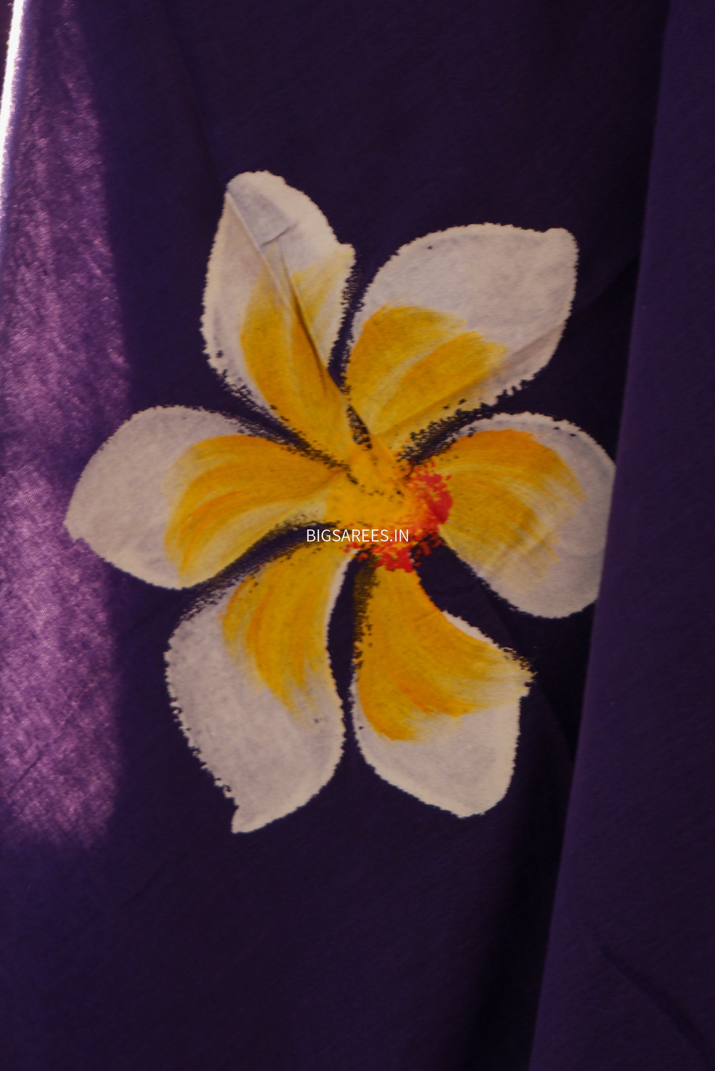 Hand Painted Mul Cotton Saree with Blouse | blue