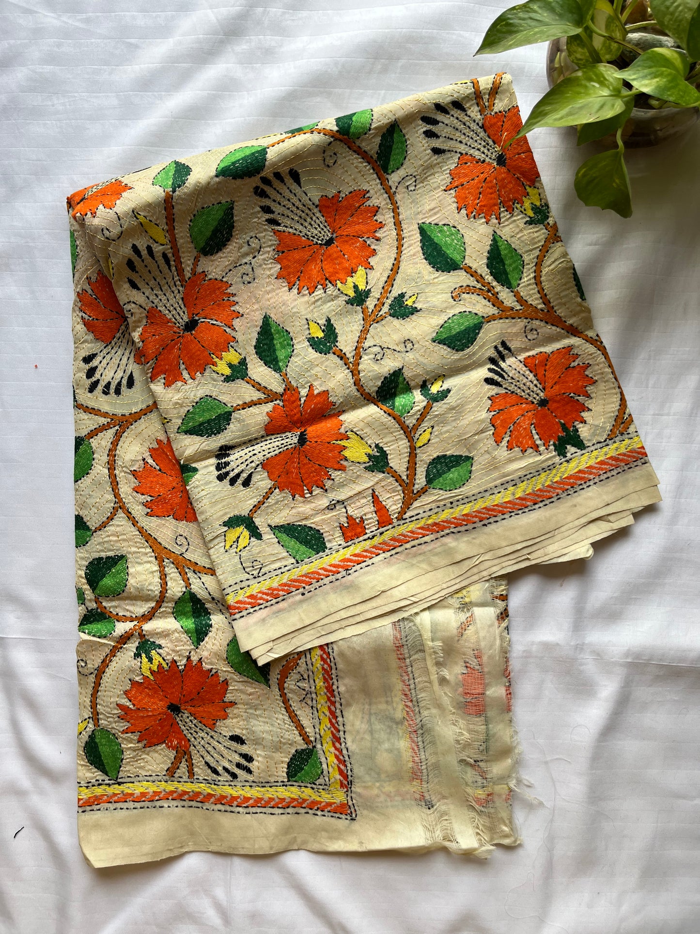 Nakshi Kantha Stitch Silk Dupatta