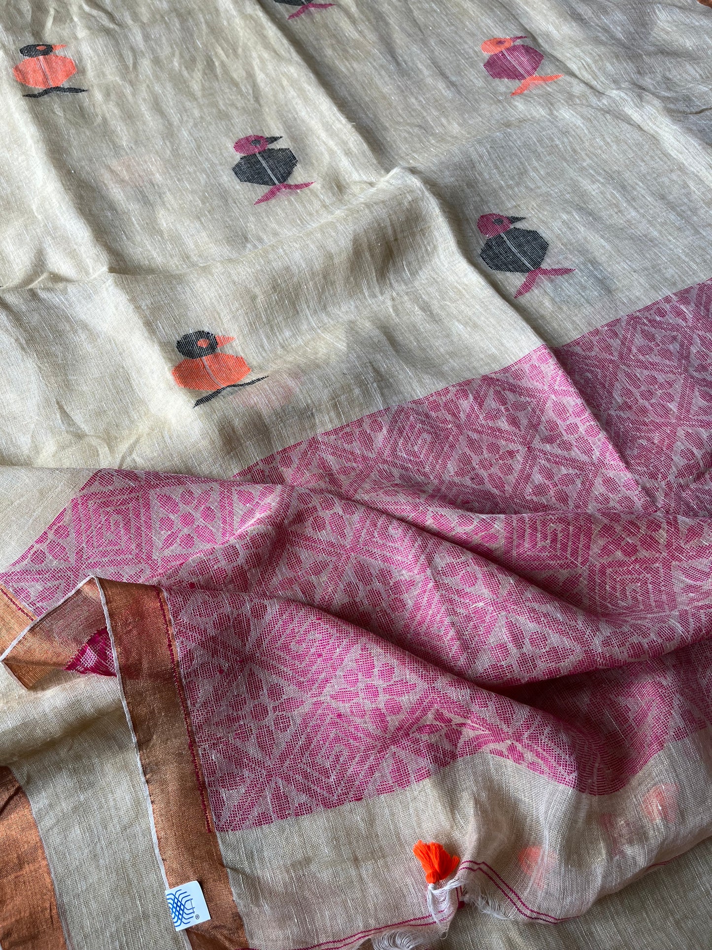 Linen By Linen Handloom Saree (Handloom Marked)