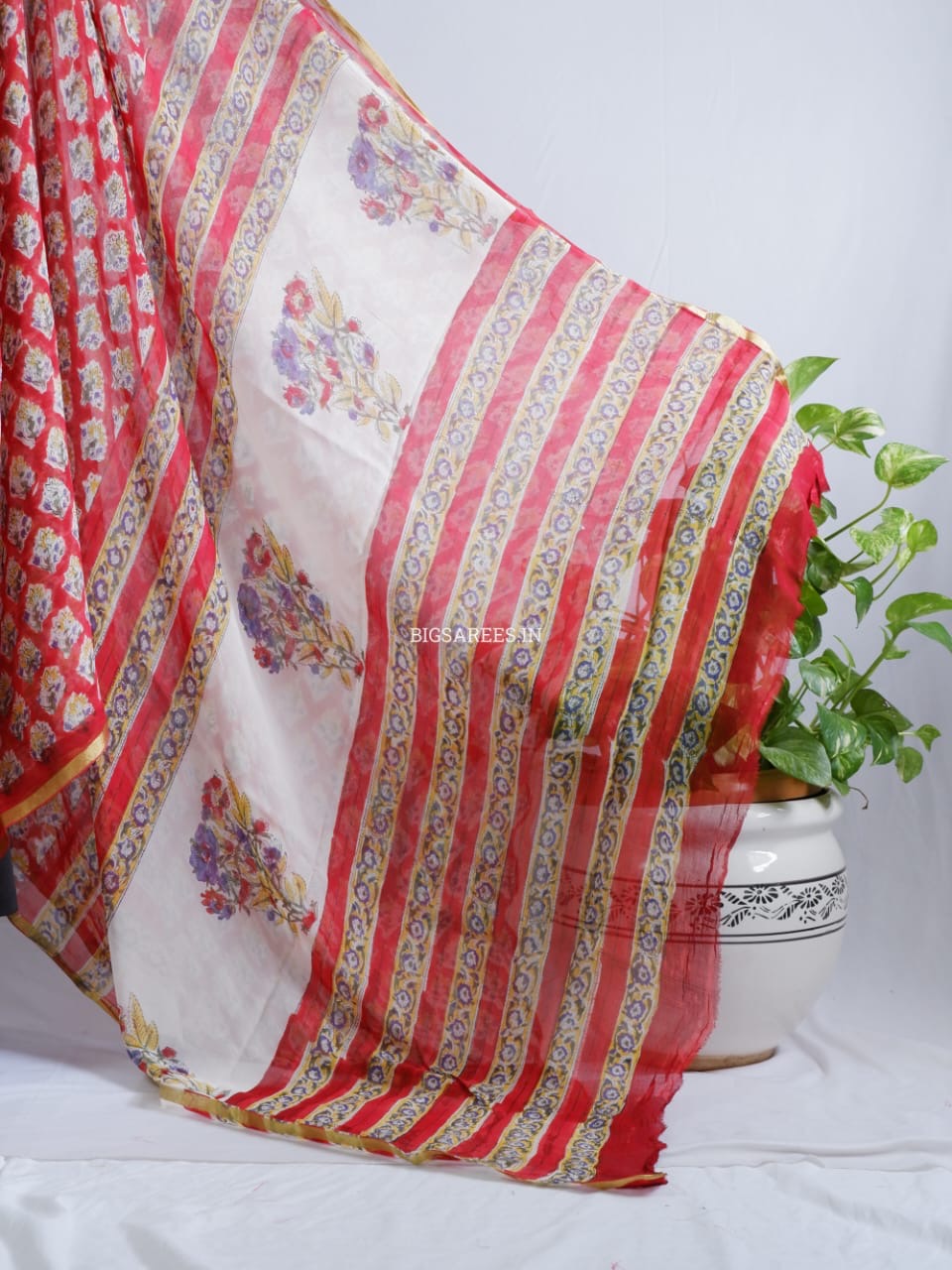 Hand Block Print Saree | Pure Chiffon