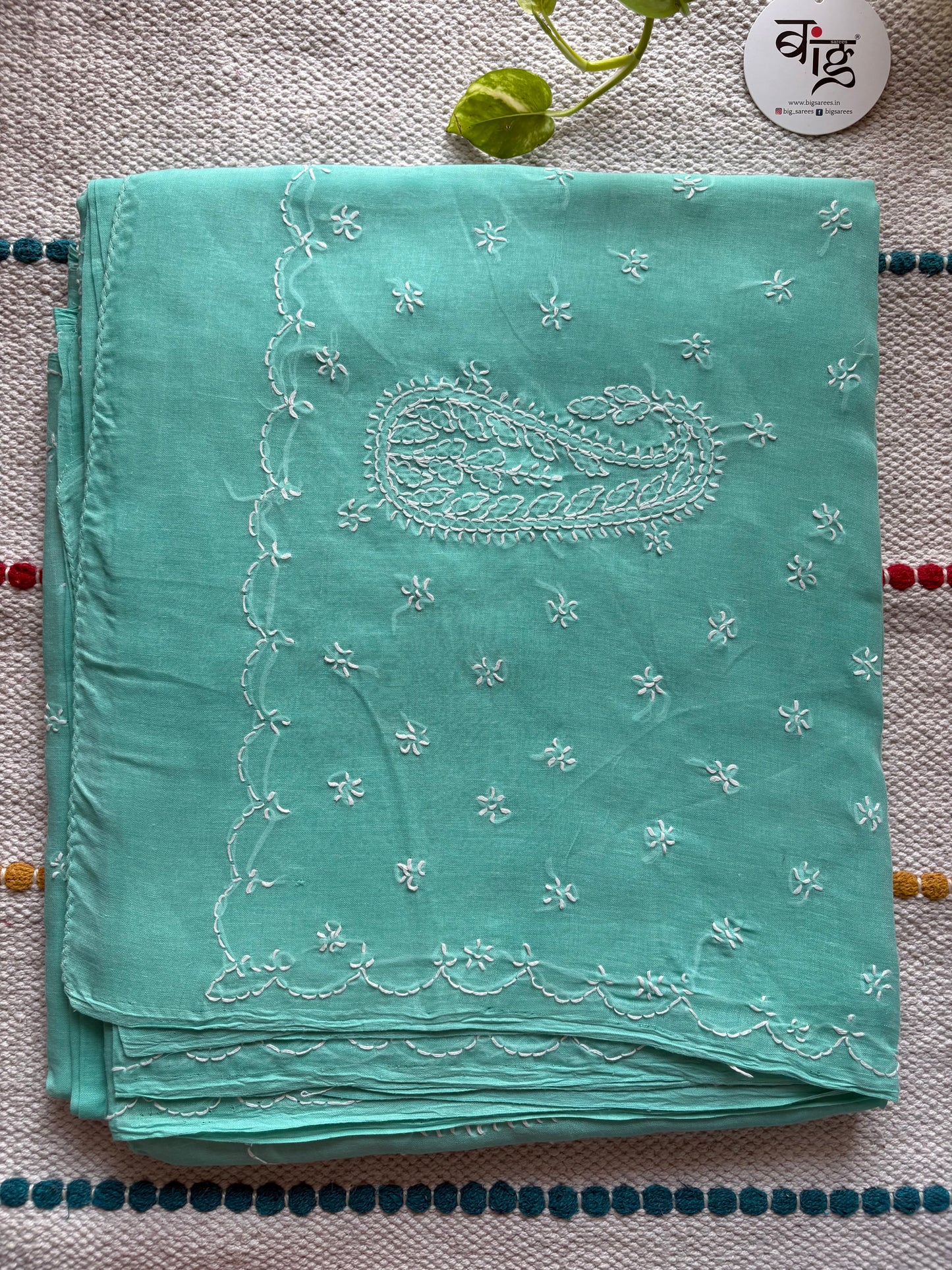 Chikankari Hand-Embroidered Saree | Cotton |