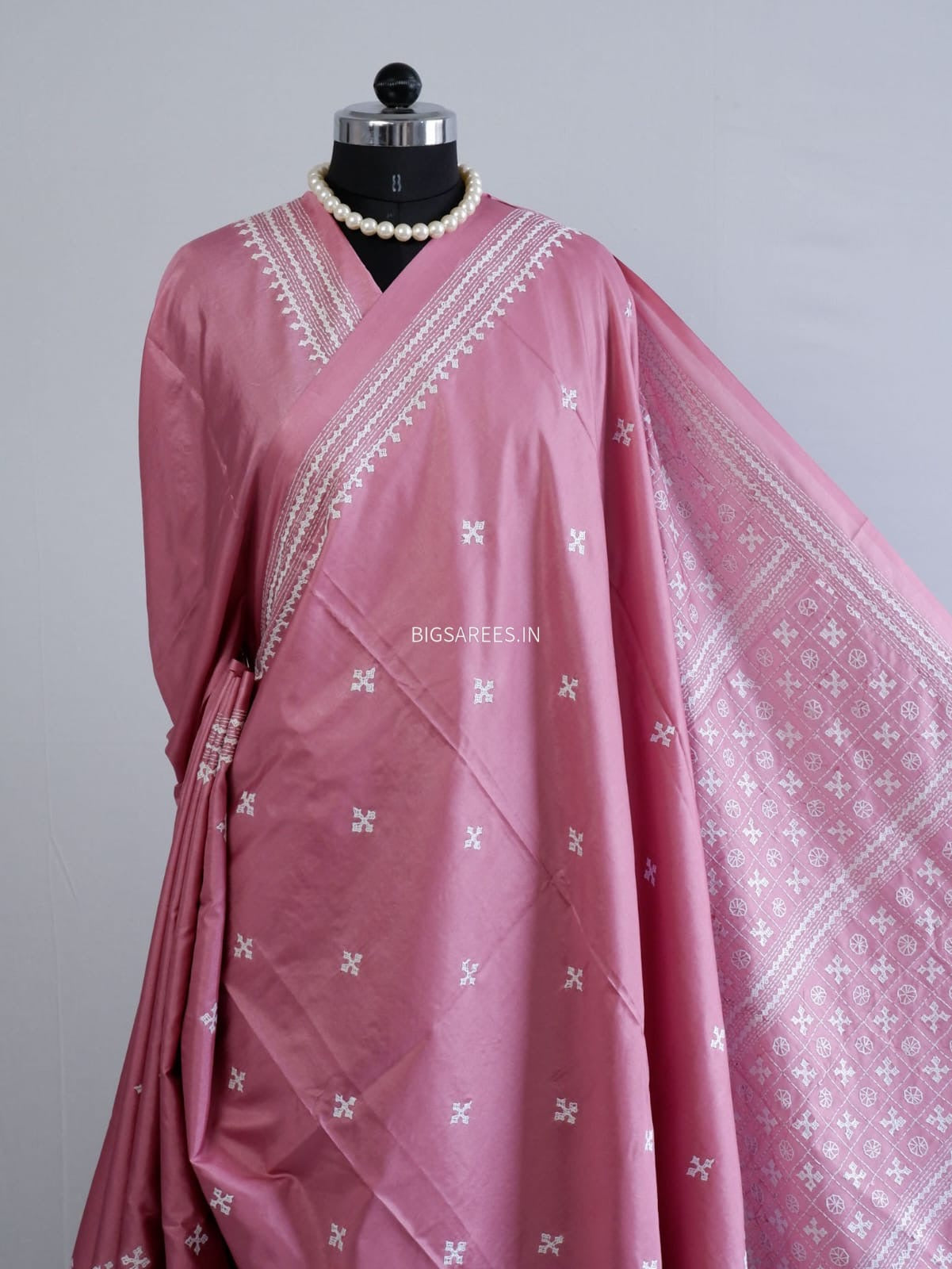 Kutchi/Gujarati Stitch Hand Embroidered Saree | Art Silk