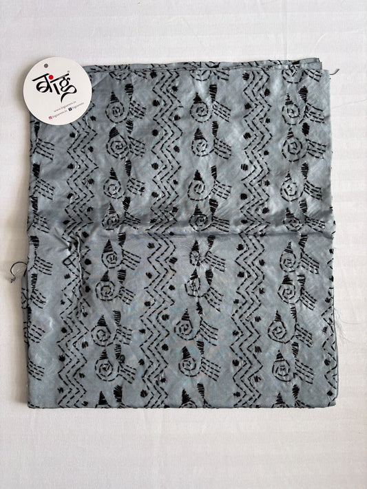 Kantha Stitch Art Silk Blouse Piece