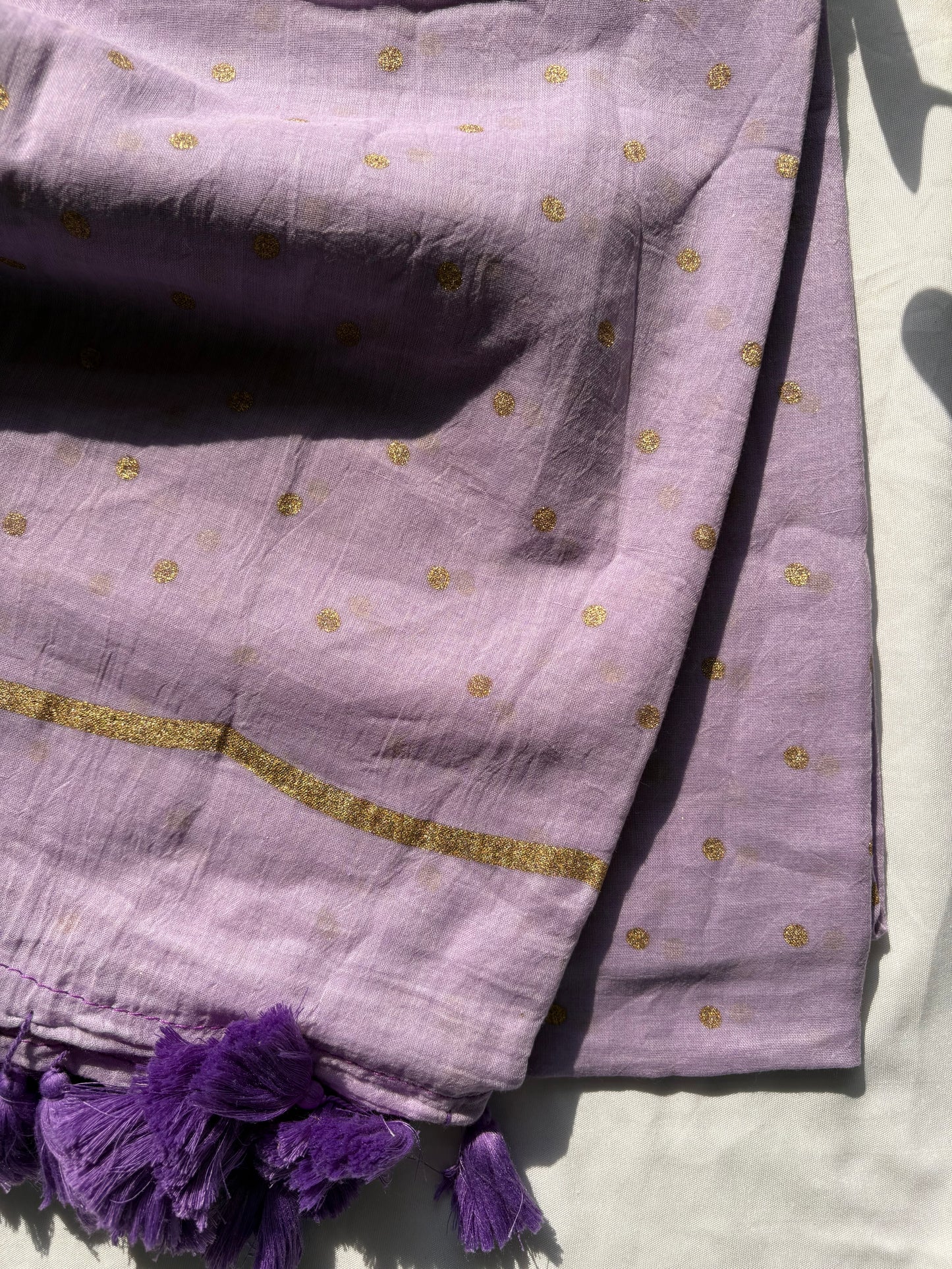 Polka dots Pure Mul Cotton Saree