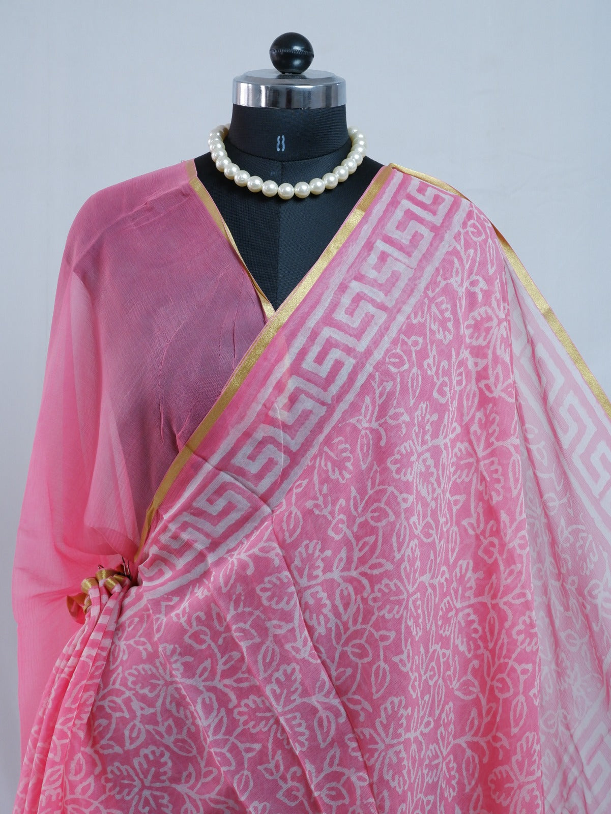 Hand Block Print Saree | Pure Chiffon