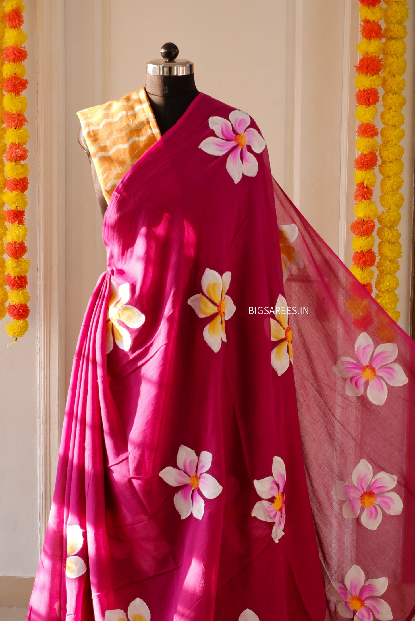 Hand Painted Mul Cotton Saree with Blouse
