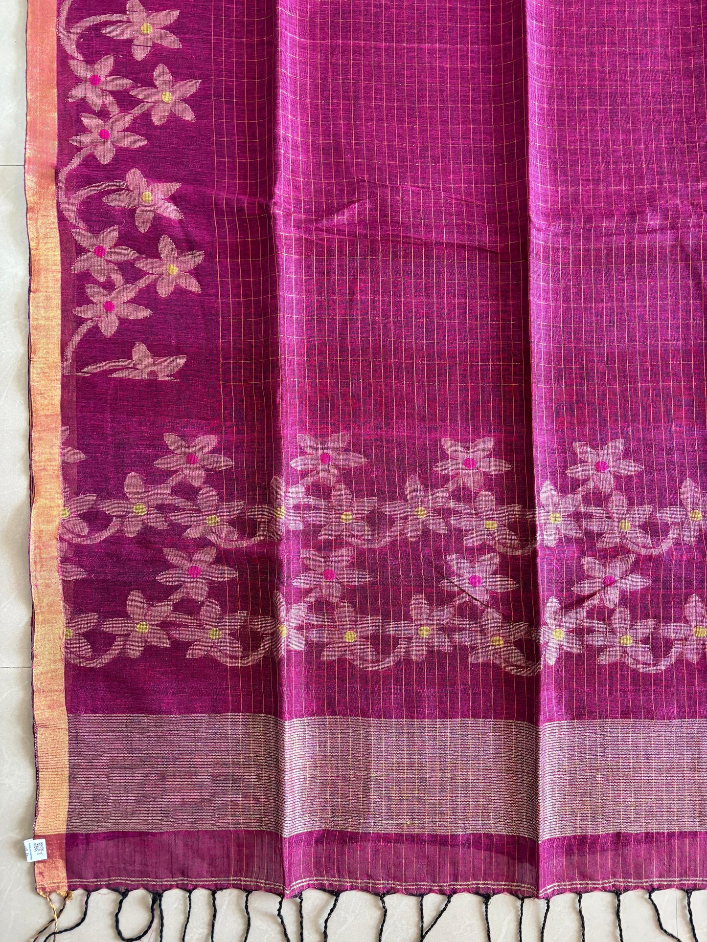 Handloom woven pure Linen By Linen Lata Saree (Handloom Marked)