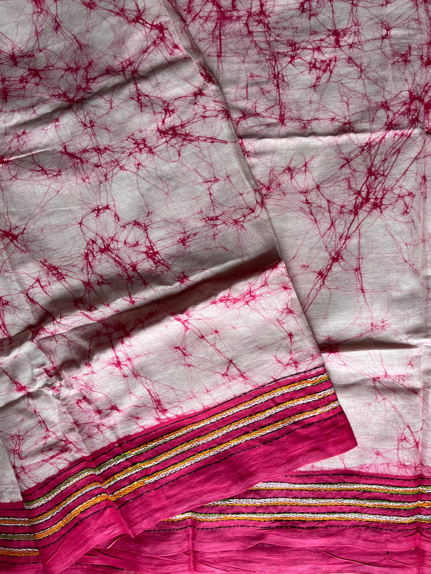 Kantha stitch Hand Batik Very Soft Cotton Traditional Saree