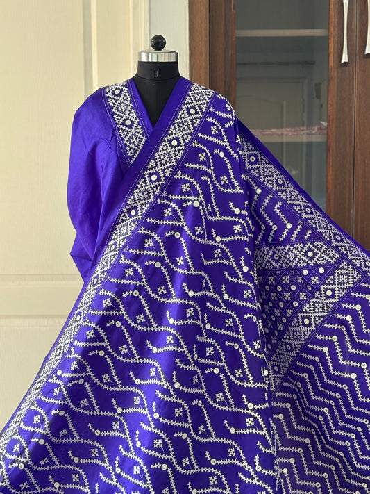 Kutch Hand Embroidered Pure Banglore Silk Saree