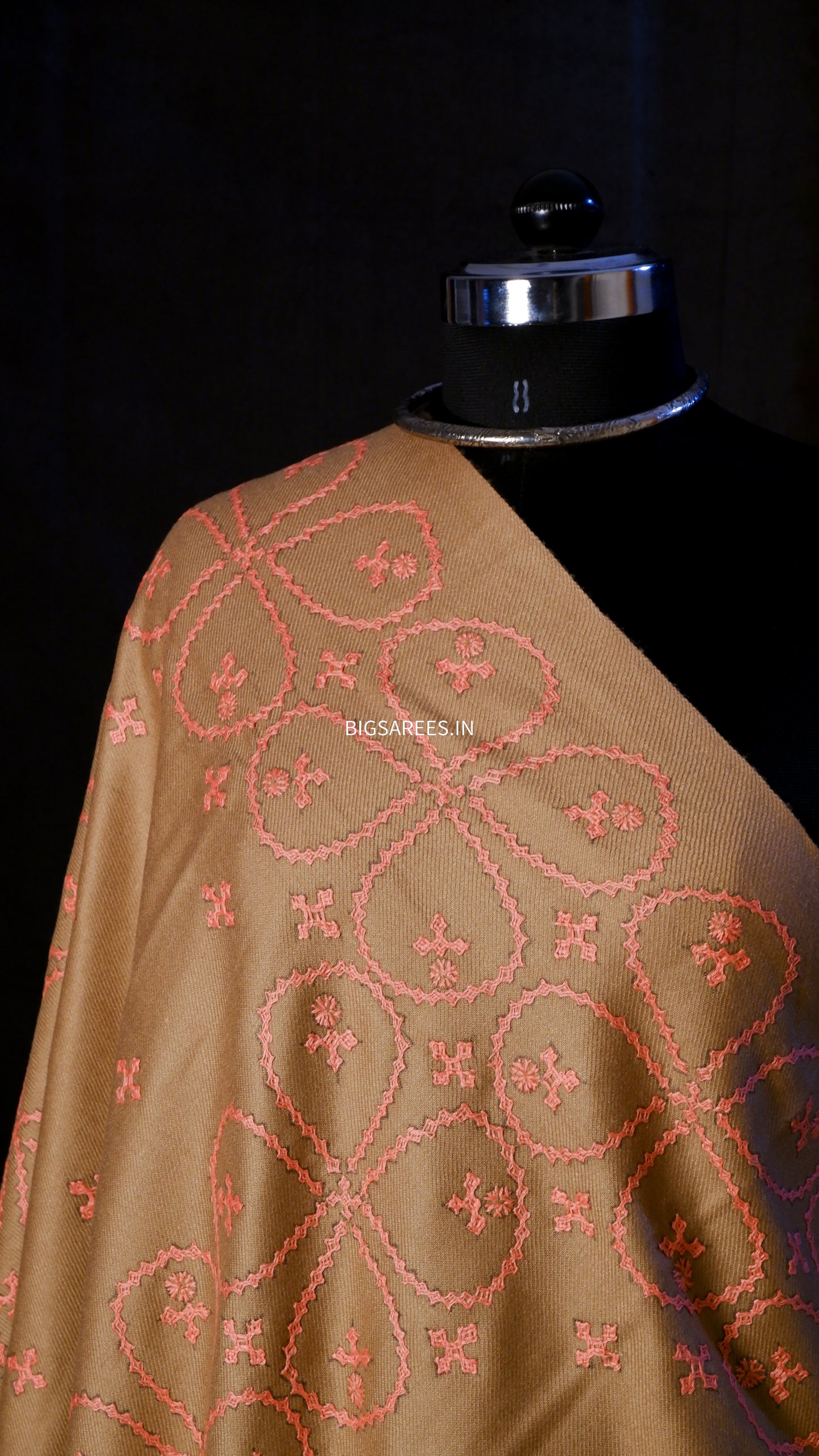 Kutchi work Hand Embroidered Woollen Shawl