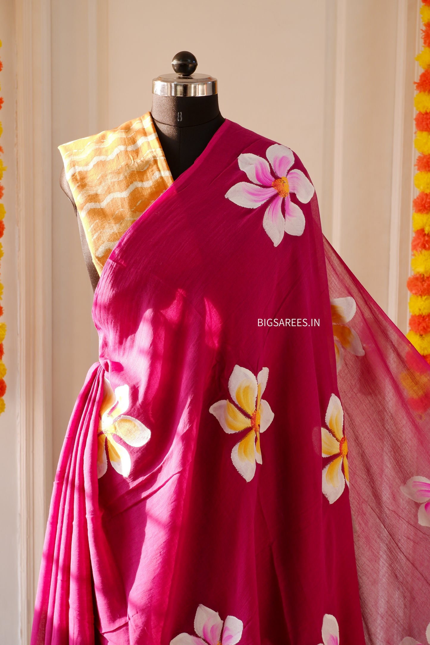 Hand Painted Mul Cotton Saree with Blouse