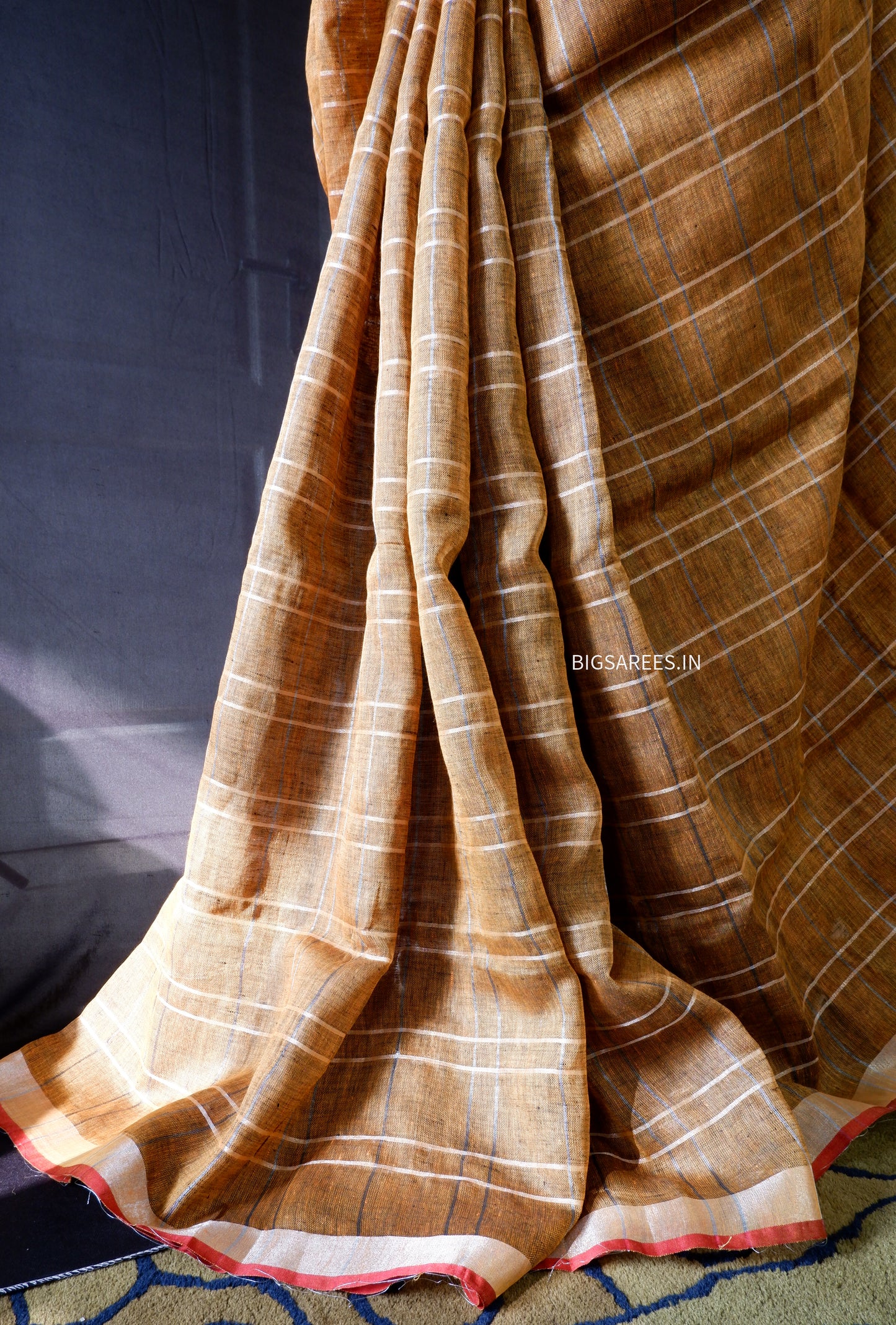 Pure Linen Saree With running Blouse