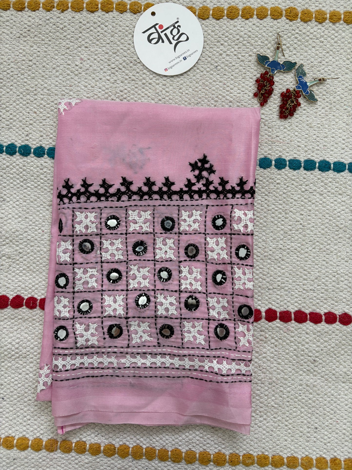 Gujrati work blouse pieces in art silk 1 mtr
