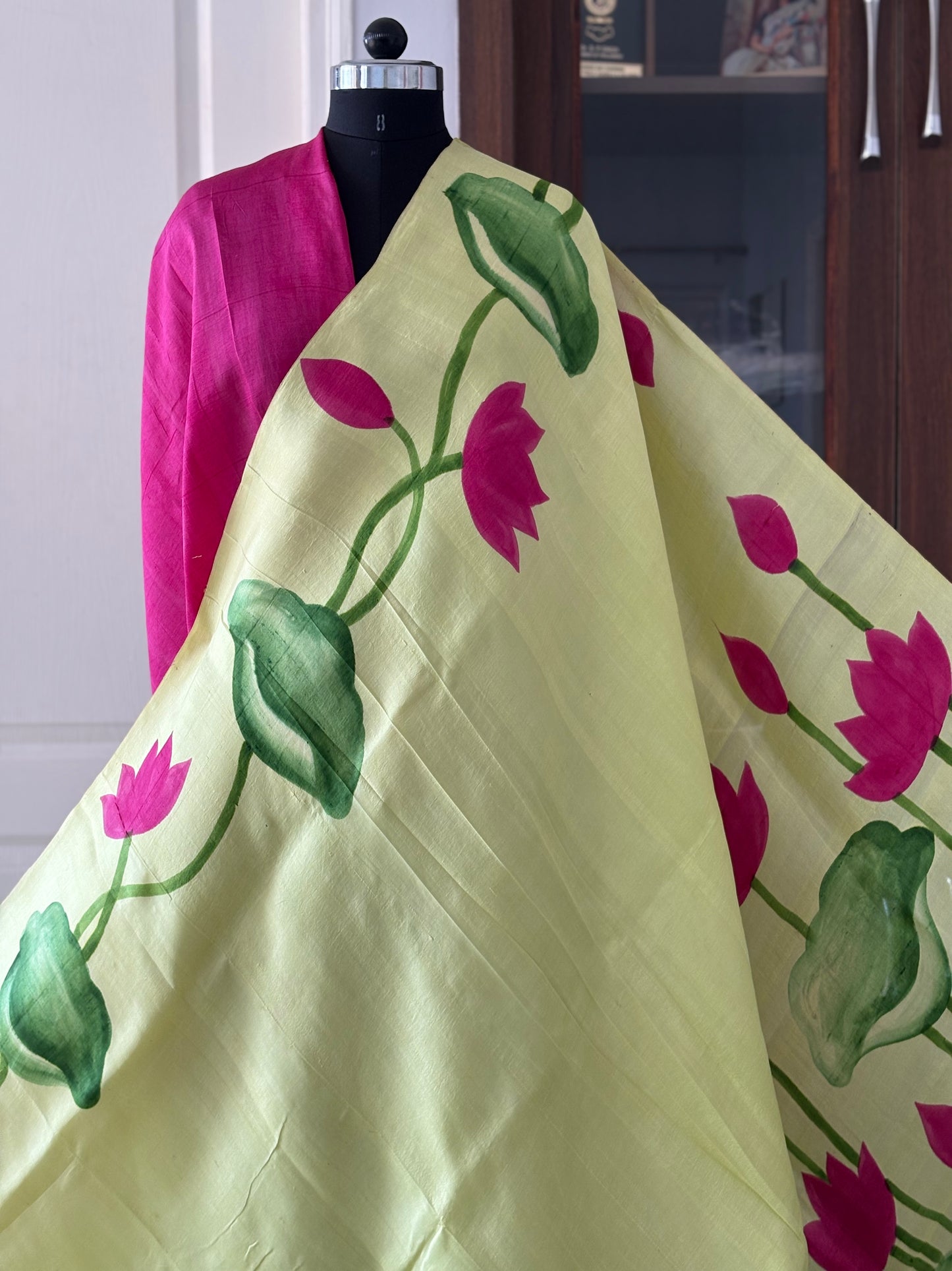 Exclusive Hand painted Pure Bishnupuri Silk Saree (Silk Marked)