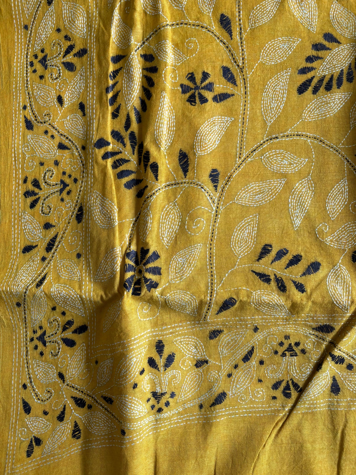 Kantha Hand Embroidered Pure Cotton Saree