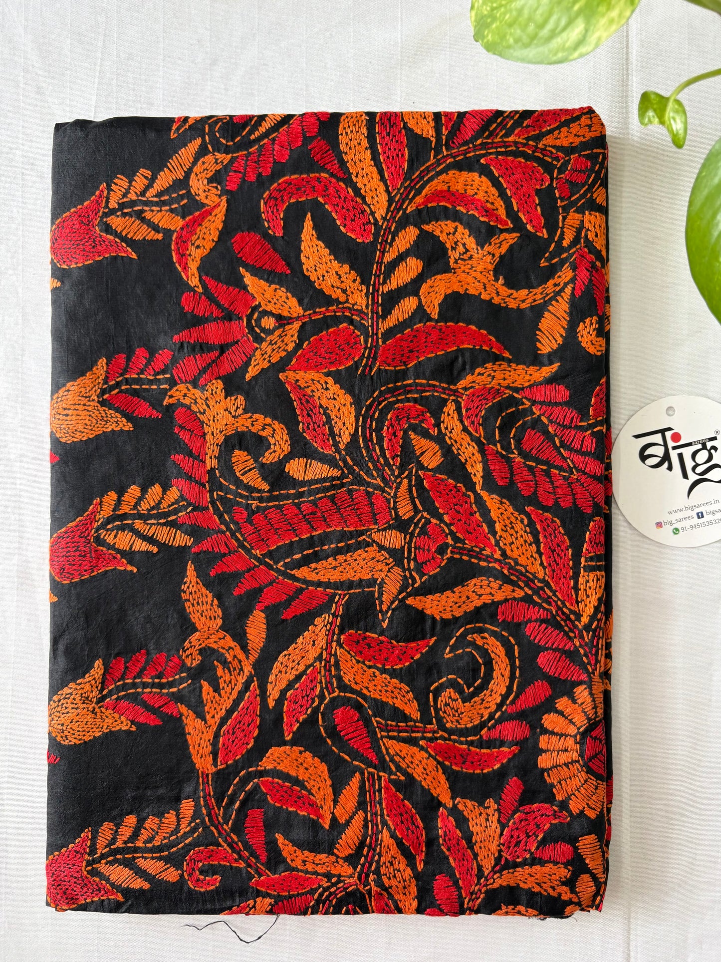 Kantha Stitch Hand Embroidary Full Work Pure Banglore Silk Dupatta