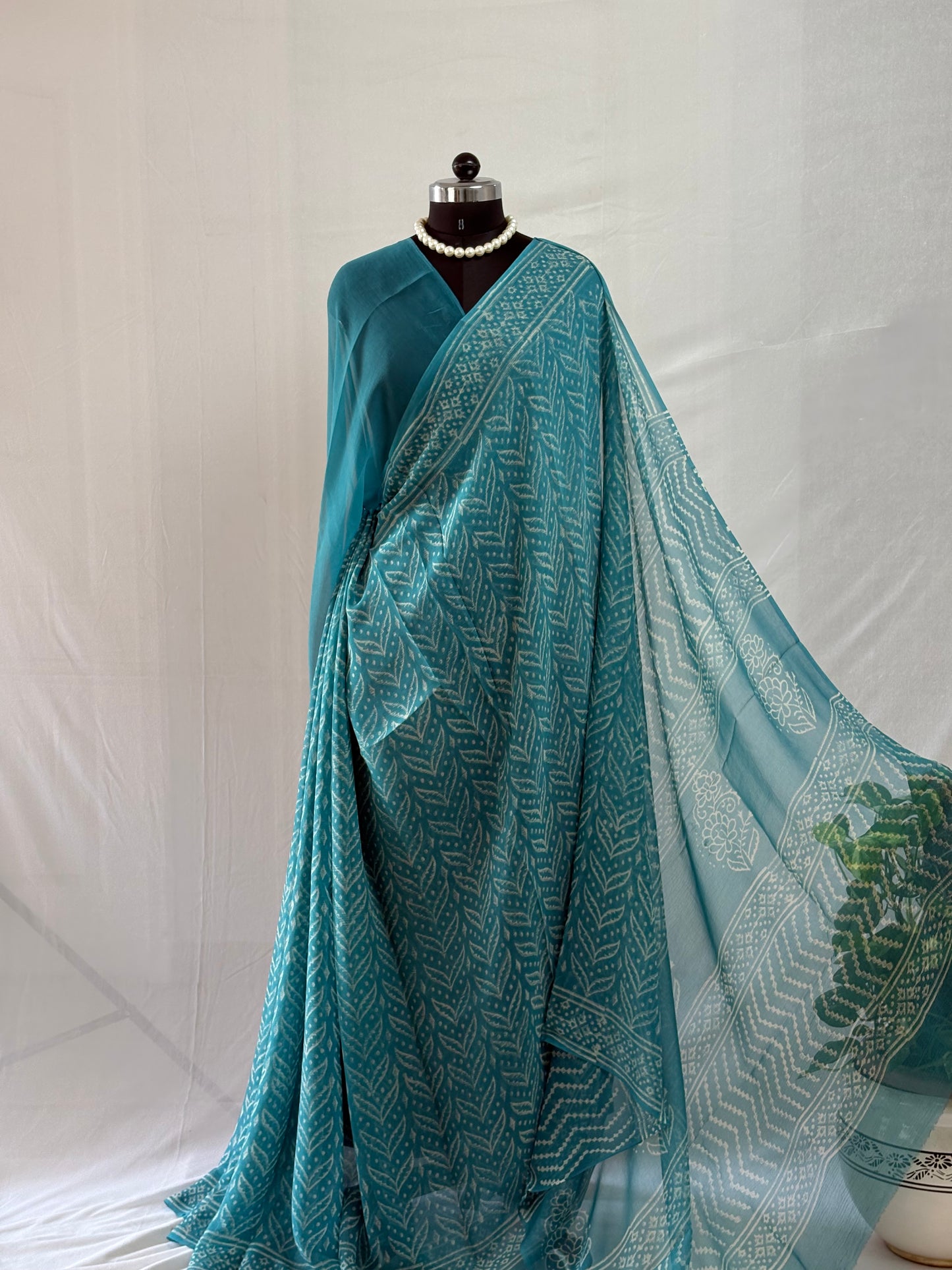 Hand Block Print Saree | Pure Chiffon