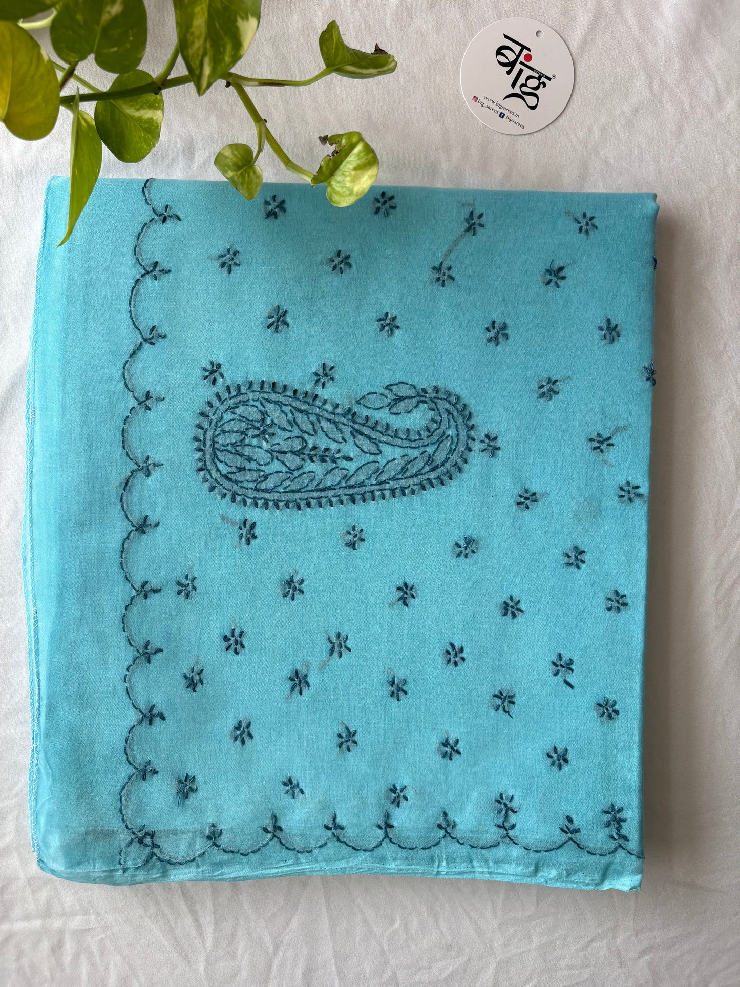 Chikankari Hand-Embroidered Saree | Cotton
