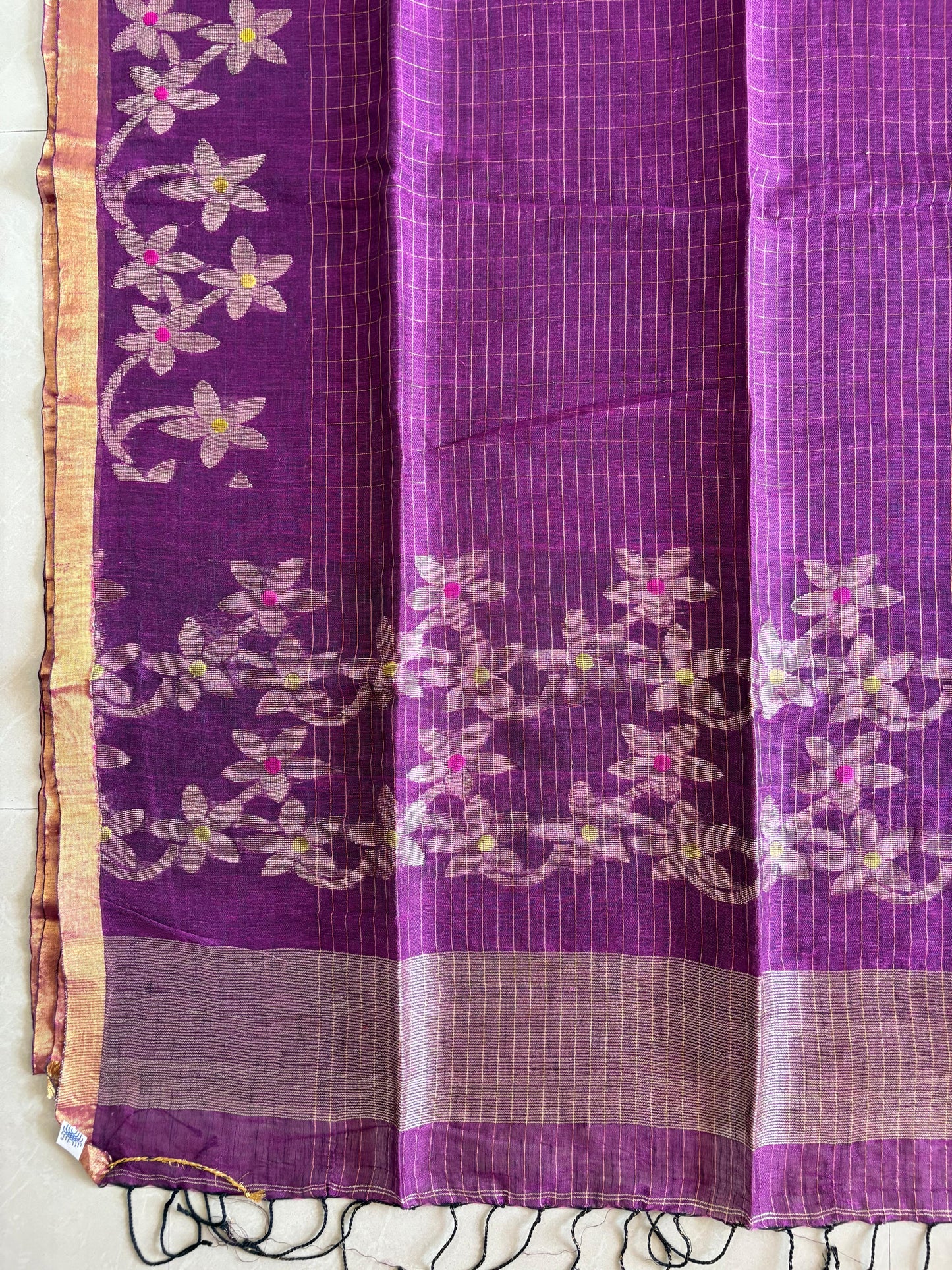 Handloom woven pure Linen By Linen Lata Saree (Handloom Marked)