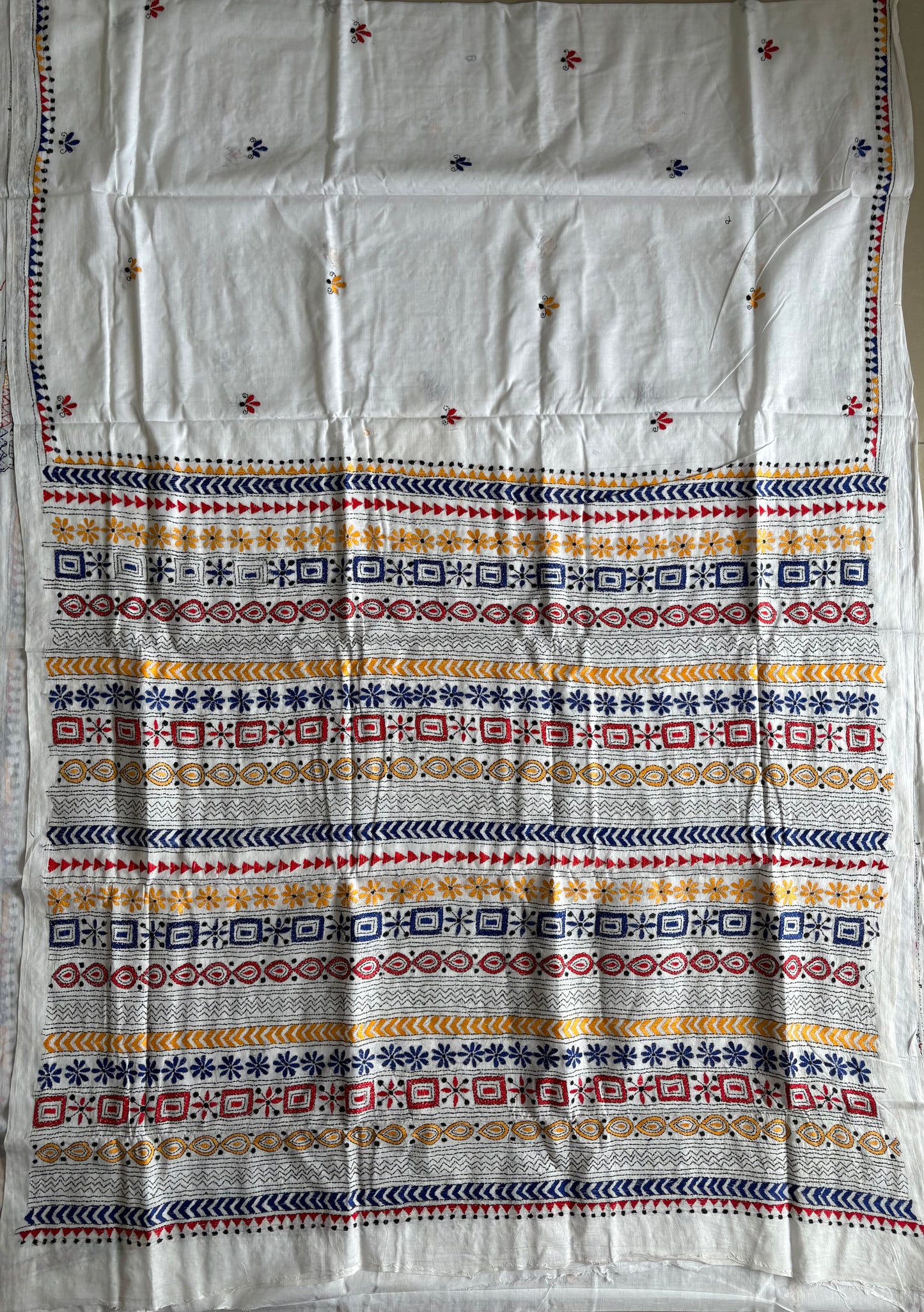 Kantha Hand Embroidered Pure Cotton Saree