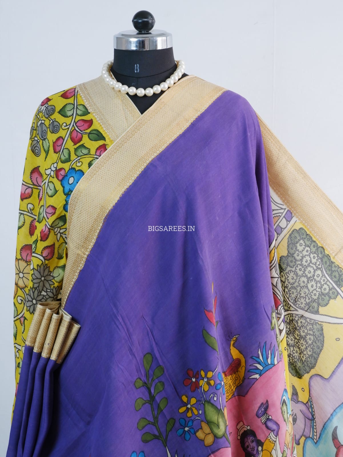 Hand-Painted Kalamkari Saree | Bangalore Silk