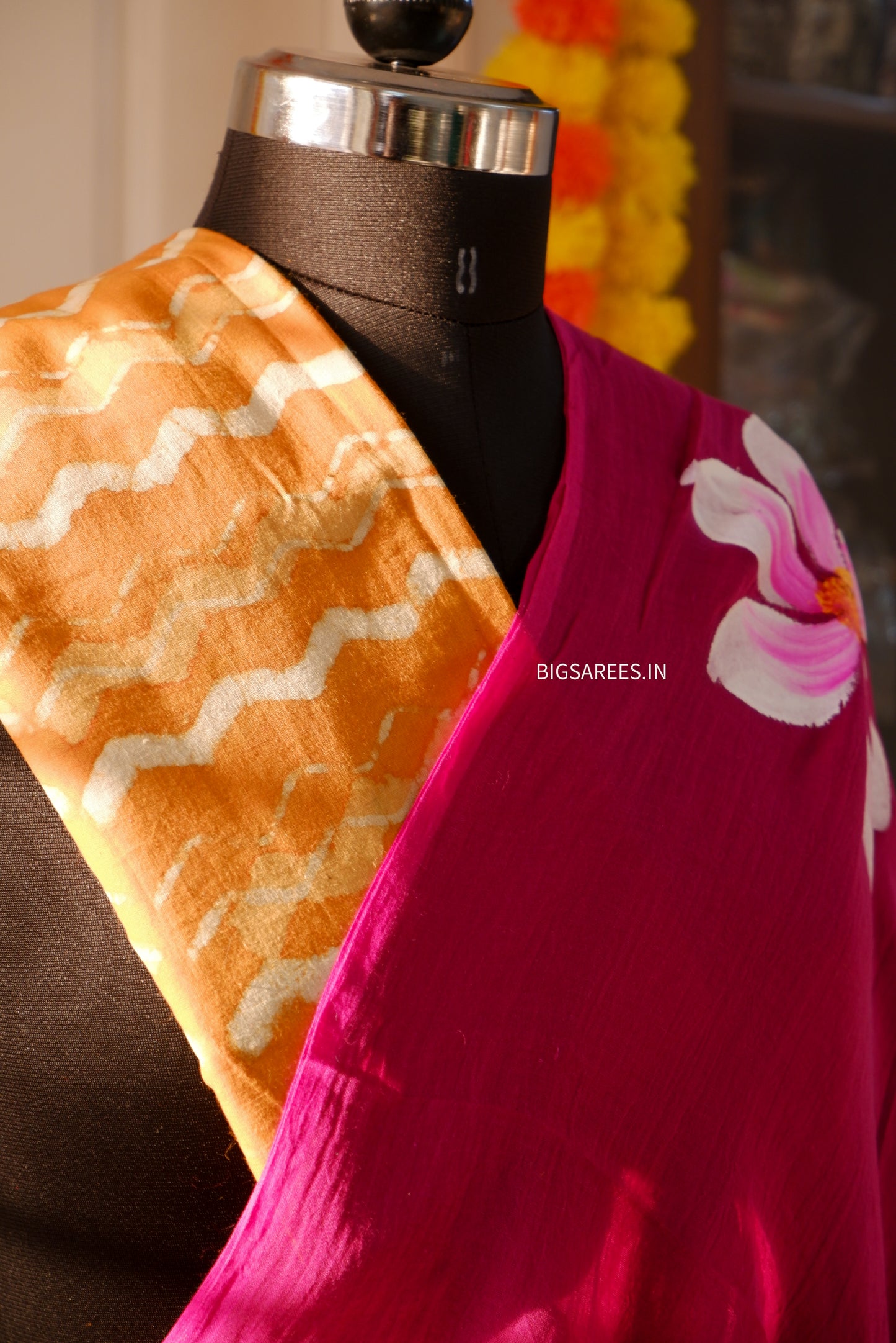 Hand Painted Mul Cotton Saree with Blouse