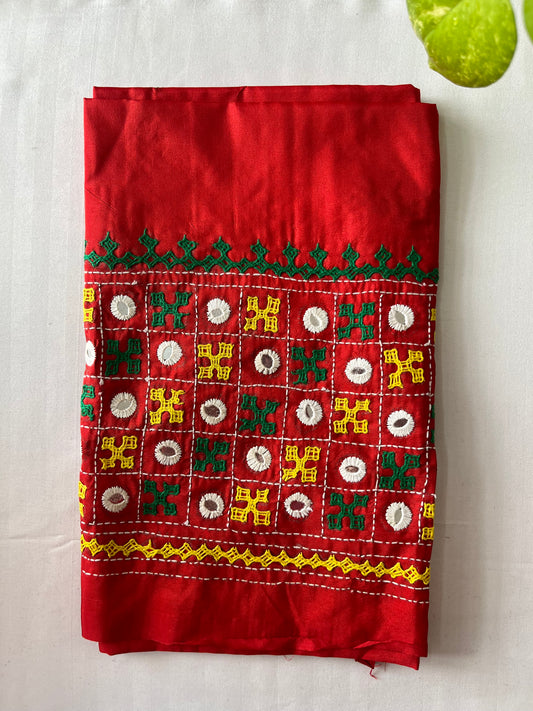 Gujrati work blouse pieces in art silk 1 mtr