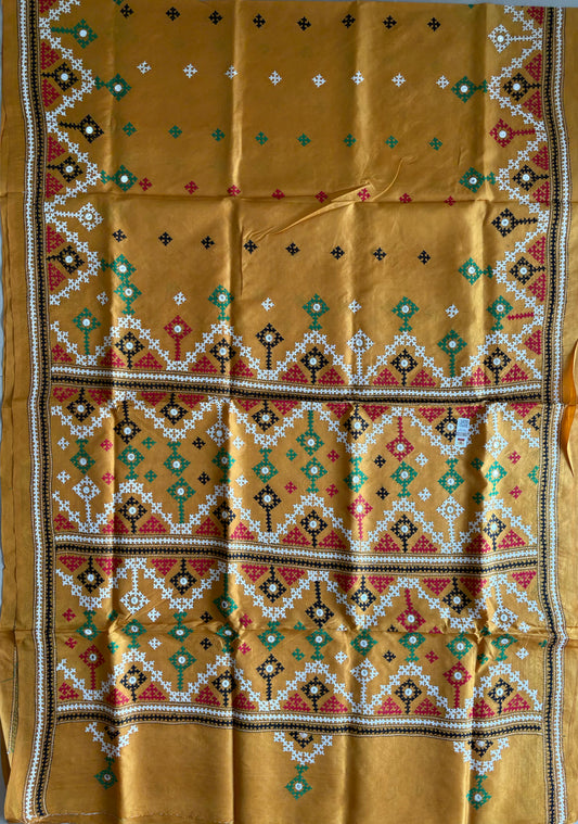 Kutch Hand Embroidered Pure Banglore Silk Saree – (Silk Marked)