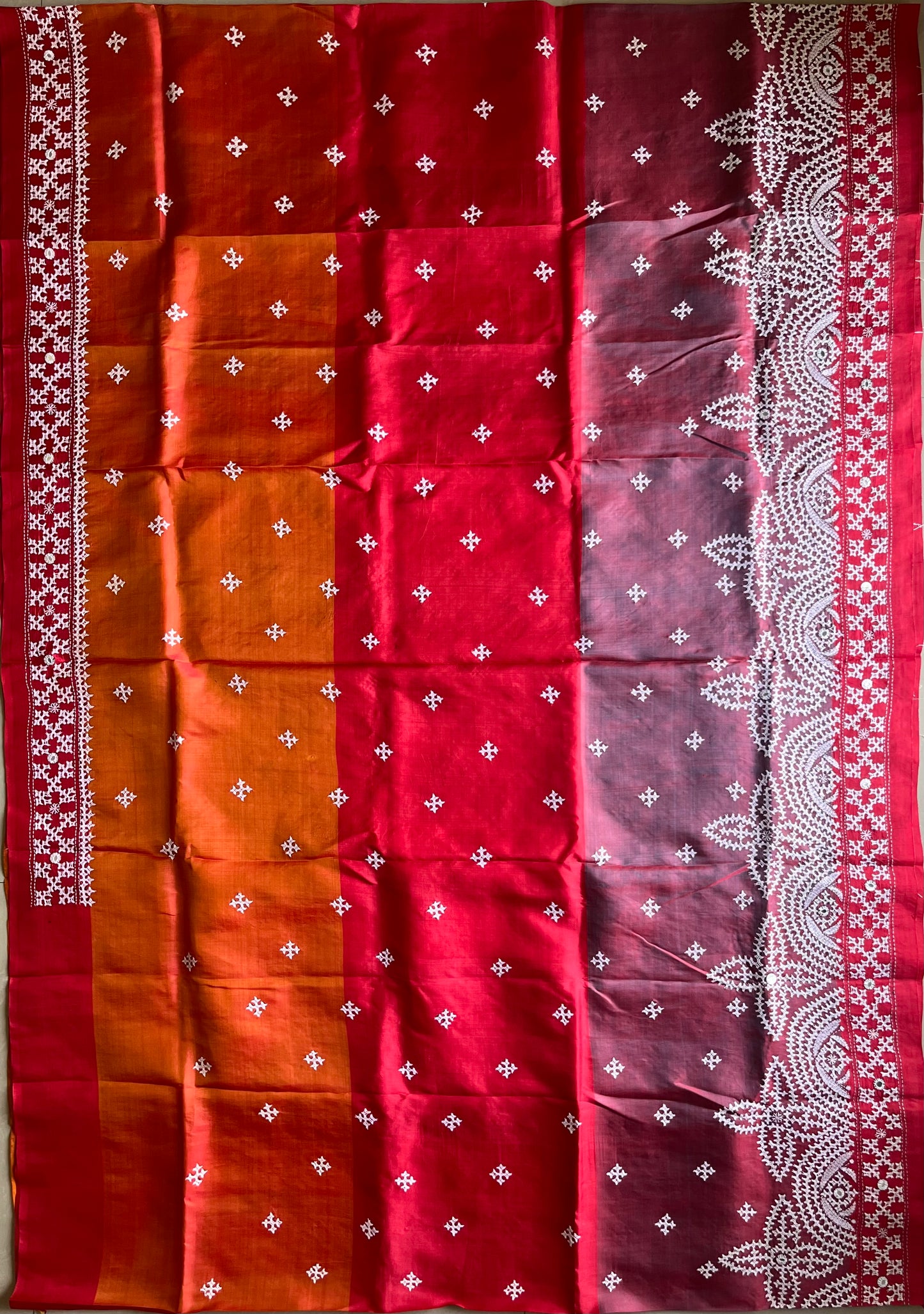 Kutch Hand Embroidered Pure Banglore Silk Saree