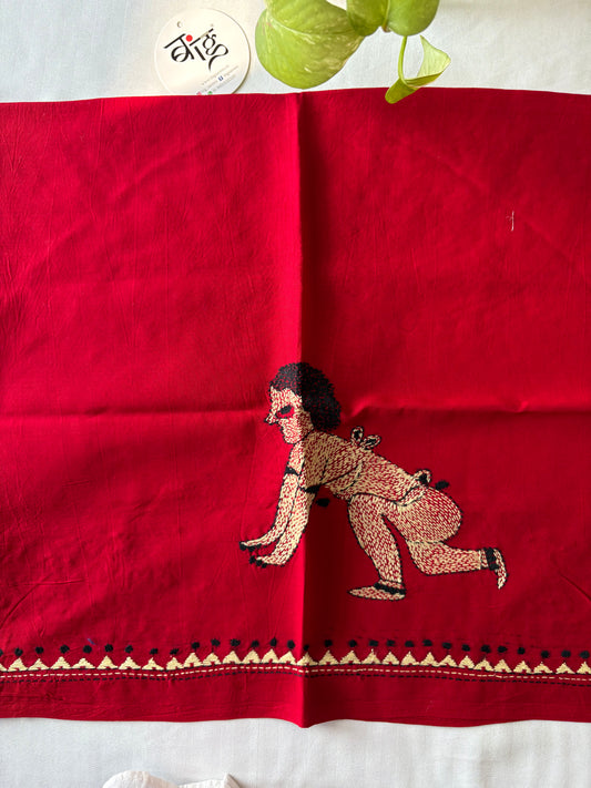 Kantha stitch pure Cotton Blouse Piece