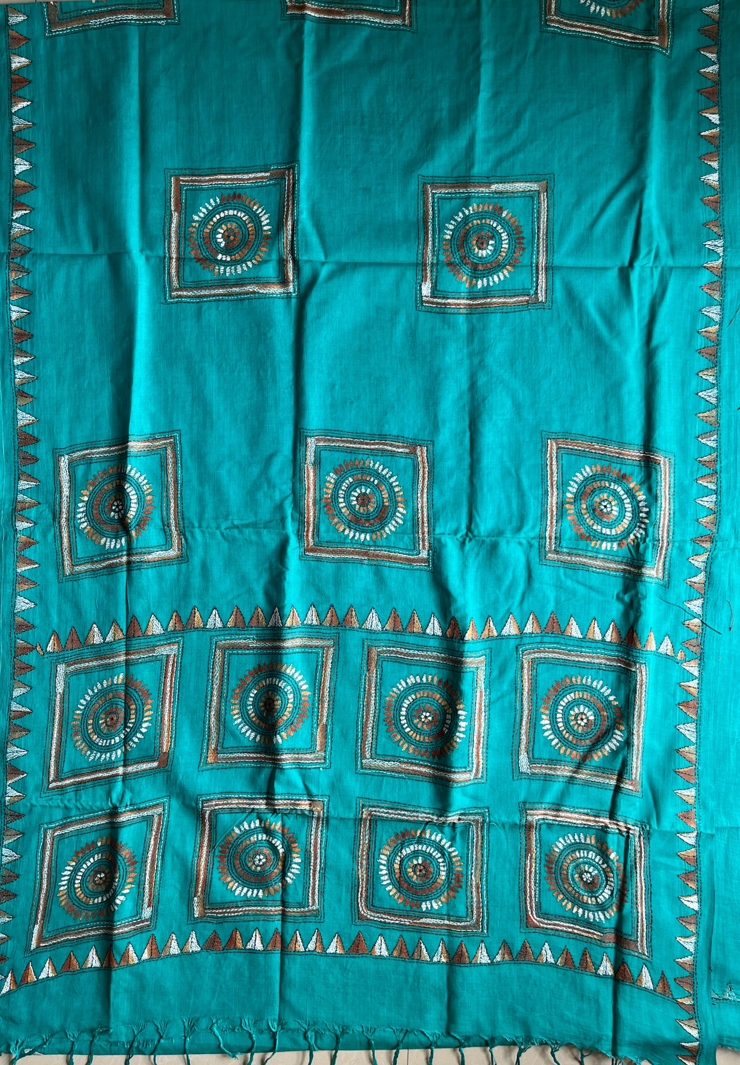 Kantha Hand Embroidered Pure Cotton Saree