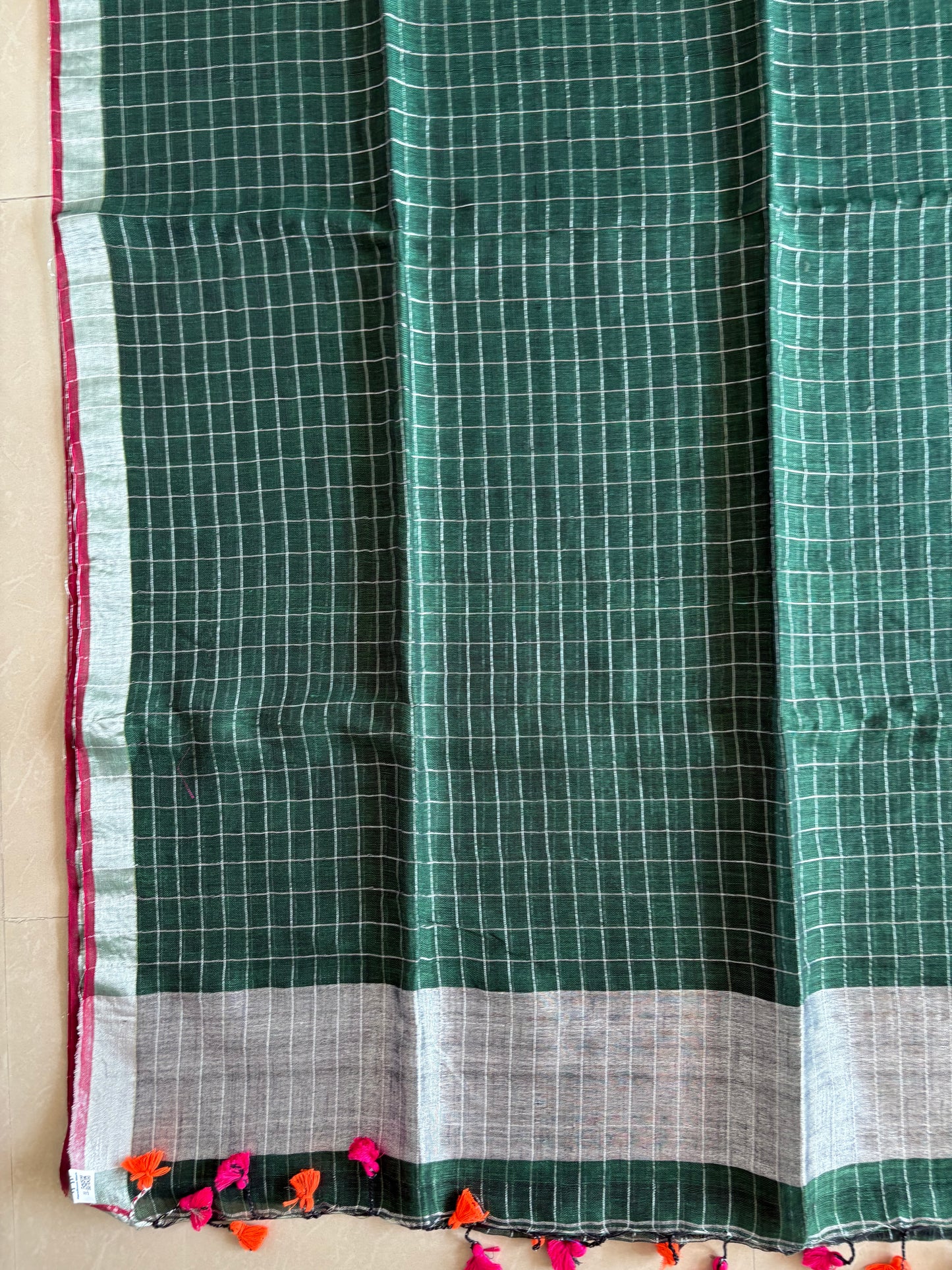 Pure Linen By Linen handloom Saree (handloom marked)