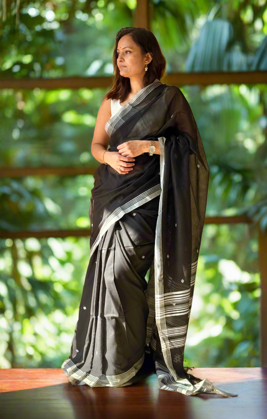 Mul Cotton handwoven Saree (Handloom Marked)