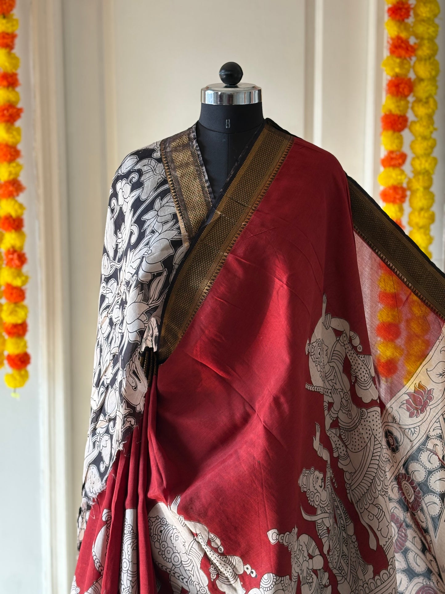 Printed Kalamkari Silk Saree with blouse
