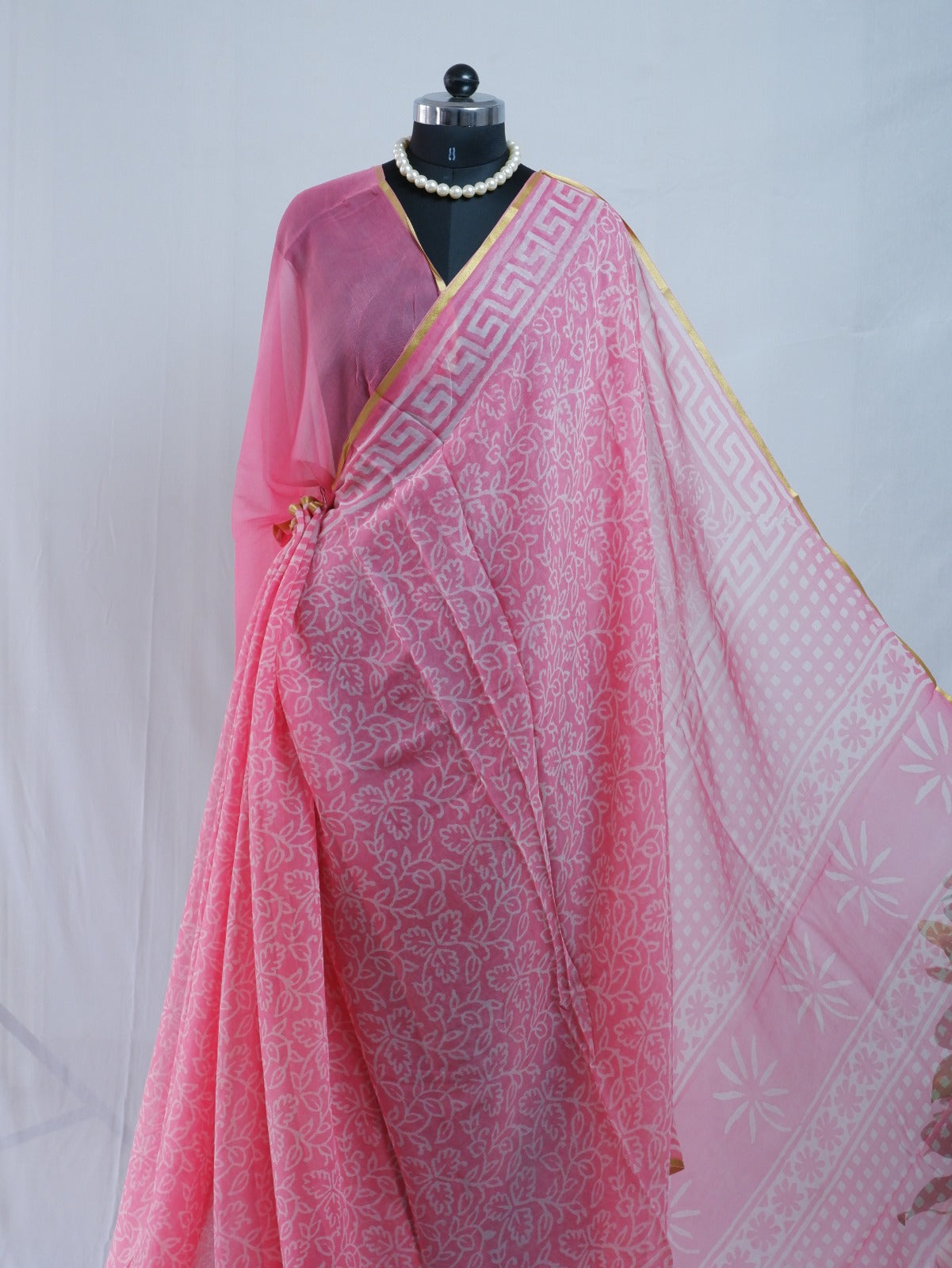 Hand Block Print Saree | Pure Chiffon