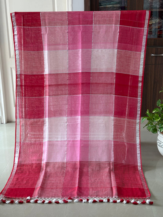 Handloom woven pure Linen By Linen Saree