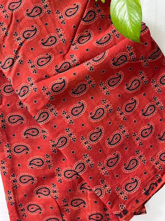 Block printed pure Cotton 1 Mtr. Blouse Piece/ running fabric