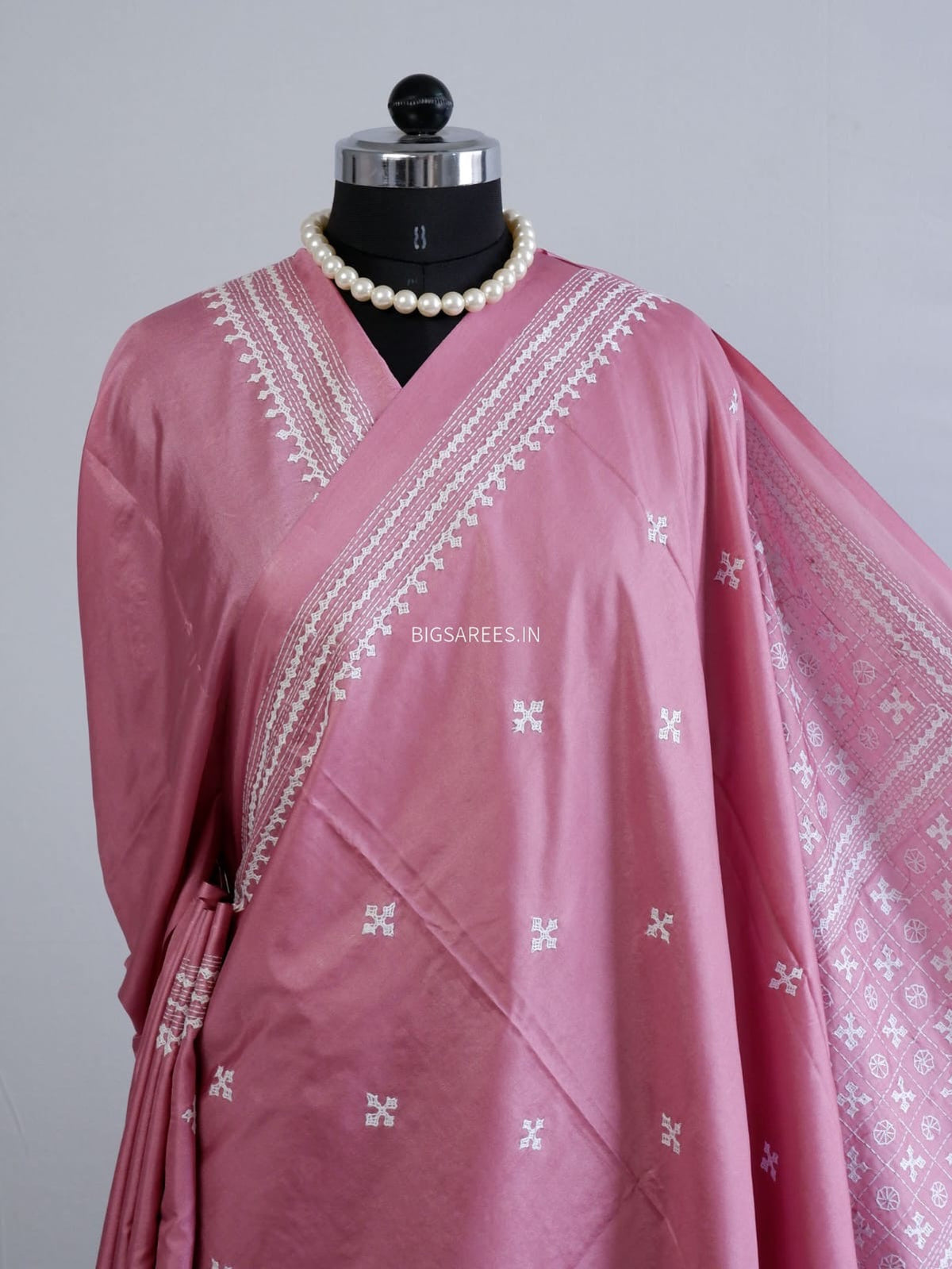 Kutchi/Gujarati Stitch Hand Embroidered Saree | Art Silk