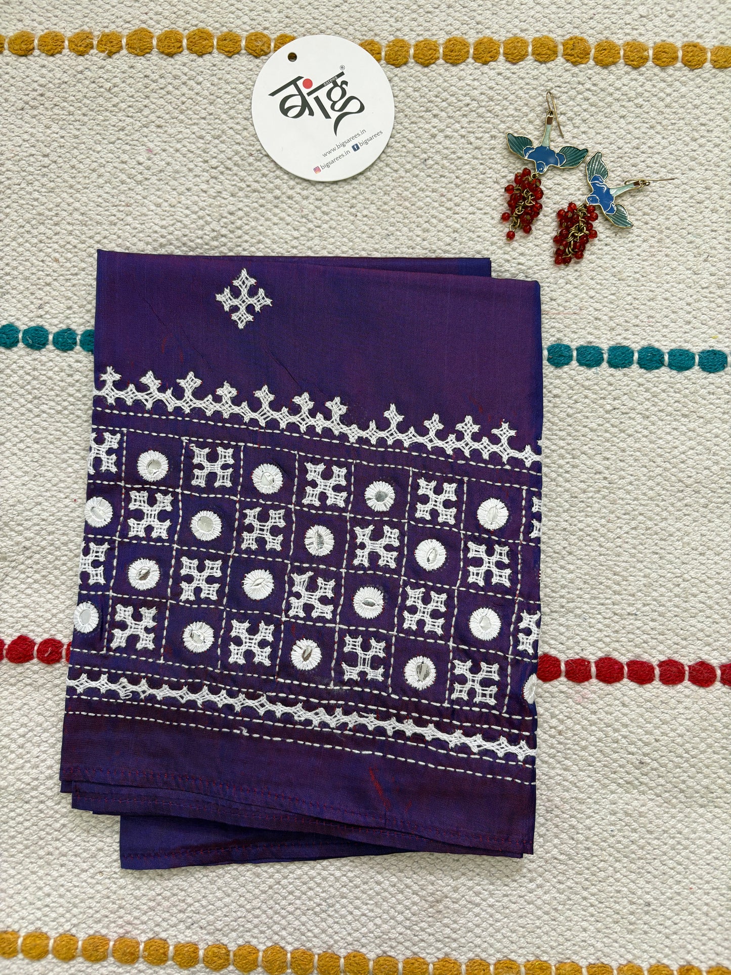 Gujrati work blouse piece in art silk 1 mtr