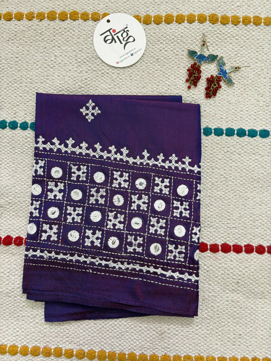 Gujrati work blouse piece in art silk 1 mtr