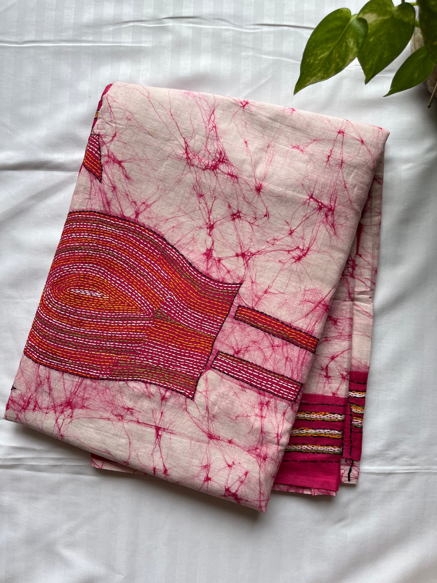 Kantha stitch Hand Batik Very Soft Cotton Traditional Saree